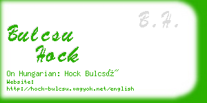 bulcsu hock business card